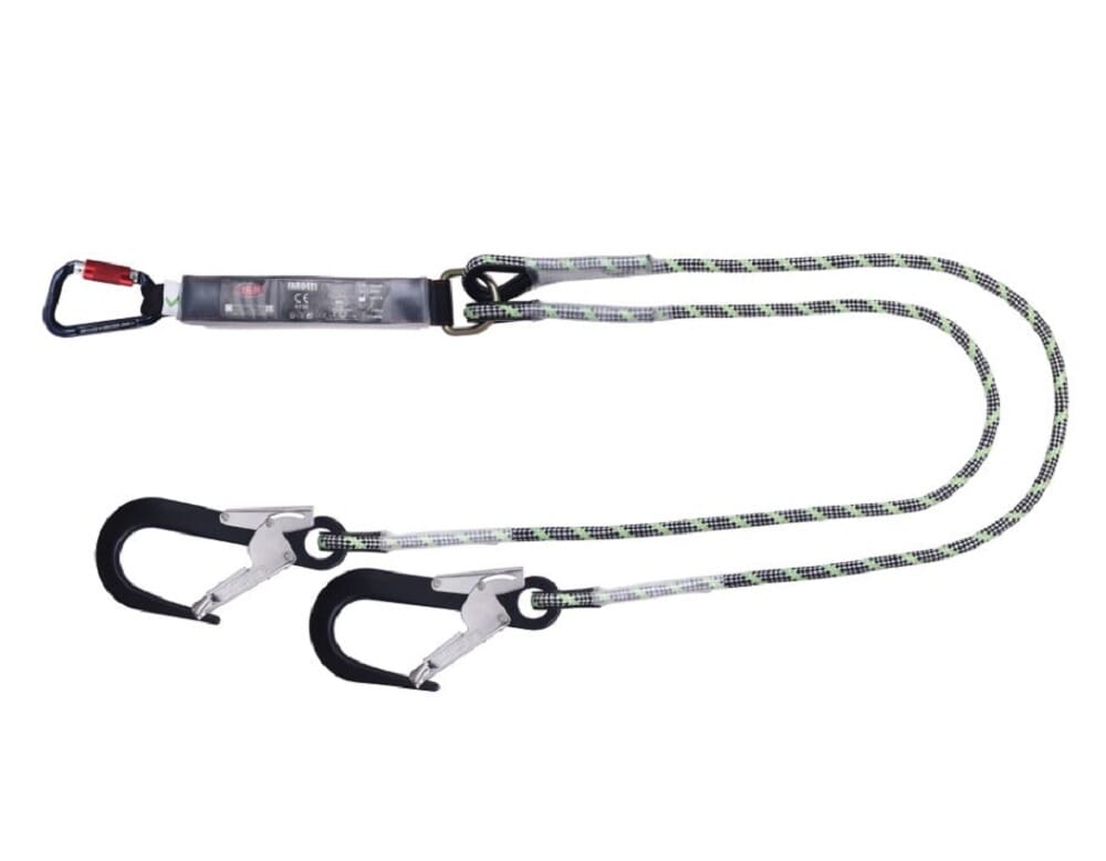 2m Twin Sharp Edge Fall Arrest Lanyard Nwc Wear 3495